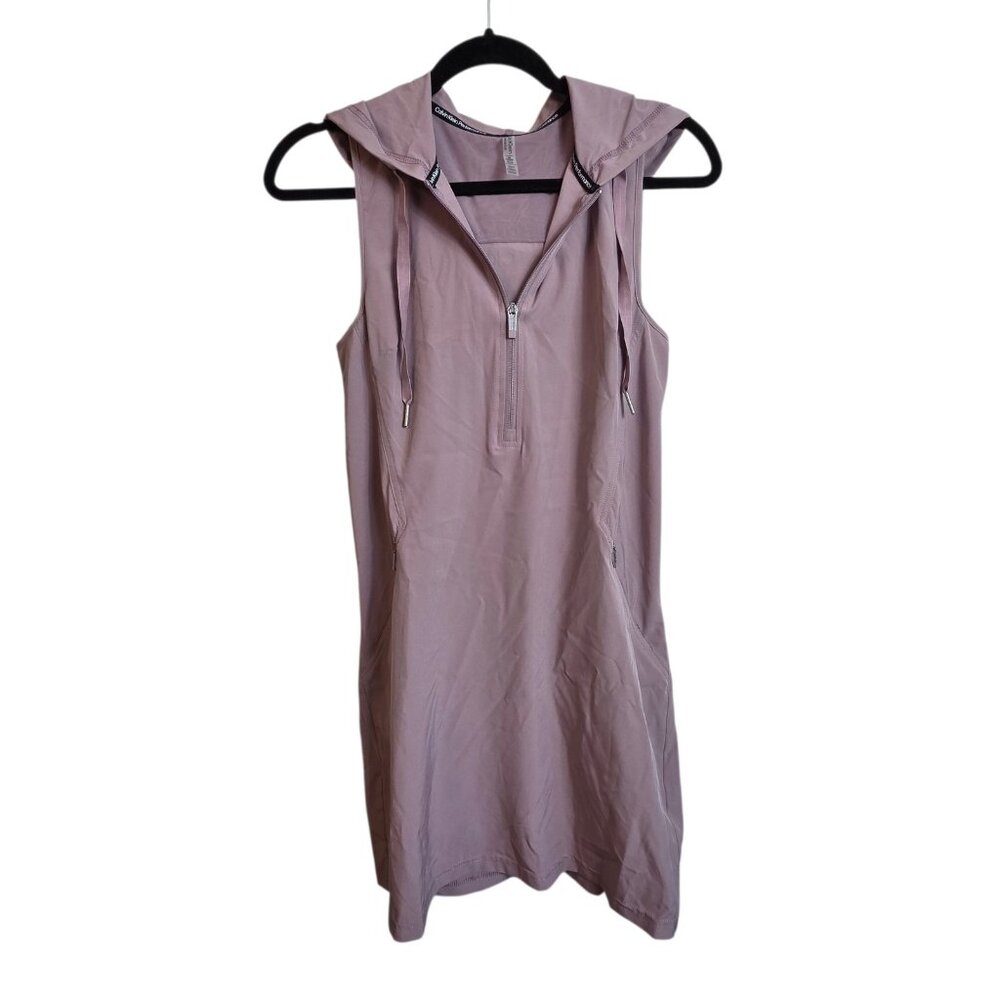 Calvin Klein Performance Dress Womens XS Purple Hooded Sleeveless Zip Pockets